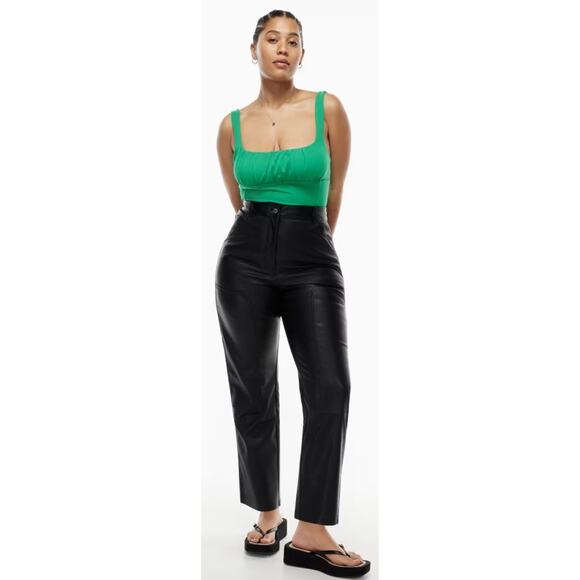 Aritzia Pants - Aritxia Wilfred Free Brennan Pant High Waisted Vegan Leather Utility Style 4